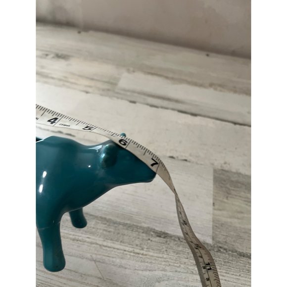 Small blue ceramic cow cream pitcher - Picture 4 of 8